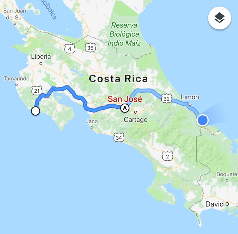 Costa Rica: From the Pacific to the Caribbean by bus